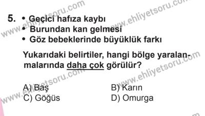 8 Ekim 2016 Tarihli Sürücü Adayları Sınavı K Kitapçığı 1. Oturum 5. Soru