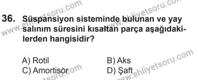 8 Ekim 2016 Tarihli Sürücü Adayları Sınavı K Kitapçığı 1. Oturum 36. Soru