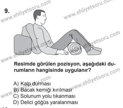 8 Ekim 2016 Tarihli Sürücü Adayları Sınavı K Kitapçığı 2. Oturum 9. Soru