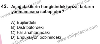 8 Ekim 2016 Tarihli Sürücü Adayları Sınavı K Kitapçığı 2. Oturum 42. Soru