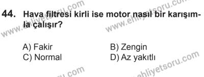 8 Ekim 2016 Tarihli Sürücü Adayları Sınavı K Kitapçığı 2. Oturum 44. Soru