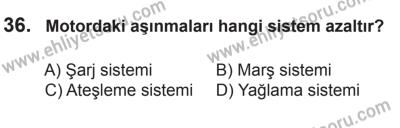 8 Ekim 2016 Tarihli Sürücü Adayları Sınavı L Kitapçığı 1Oturumu 36. Soru