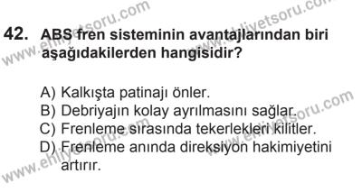 8 Ekim 2016 Tarihli Sürücü Adayları Sınavı L Kitapçığı 1Oturumu 42. Soru