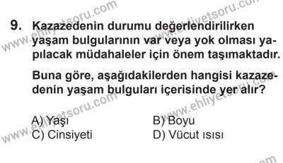 8 Ekim 2016 Tarihli Sürücü Adayları Sınavı L Kitapçığı 2. Oturum 9. Soru