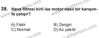 8 Ekim 2016 Tarihli Sürücü Adayları Sınavı L Kitapçığı 2. Oturum 39. Soru