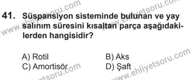 8 Ekim 2016 Tarihli Sürücü Adayları Sınavı L Kitapçığı 2. Oturum 41. Soru