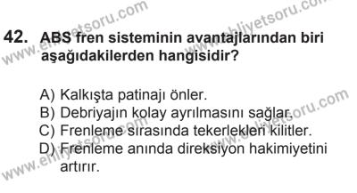 8 Ekim 2016 Tarihli Sürücü Adayları Sınavı L Kitapçığı 2. Oturum 42. Soru