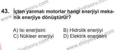 8 Ekim 2016 Tarihli Sürücü Adayları Sınavı L Kitapçığı 2. Oturum 43. Soru