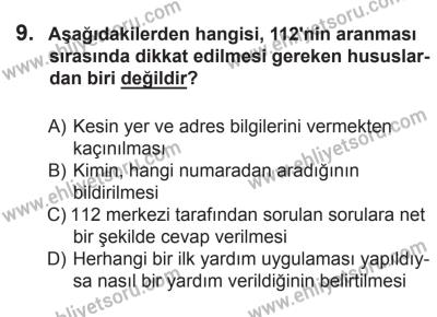 8 Ekim 2016 Tarihli Sürücü Adayları Sınavı M Kitapçığı 1. Oturum 9. Soru