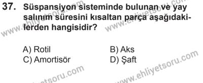 8 Ekim 2016 Tarihli Sürücü Adayları Sınavı M Kitapçığı 1. Oturum 37. Soru