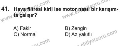 8 Ekim 2016 Tarihli Sürücü Adayları Sınavı M Kitapçığı 1. Oturum 41. Soru