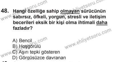 8 Ekim 2016 Tarihli Sürücü Adayları Sınavı M Kitapçığı 1. Oturum 48. Soru