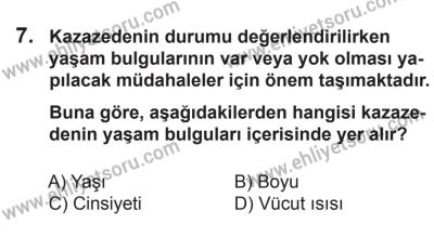 8 Ekim 2016 Tarihli Sürücü Adayları Sınavı M Kitapçığı 2. Oturum 7. Soru