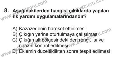 8 Ekim 2016 Tarihli Sürücü Adayları Sınavı M Kitapçığı 2. Oturum 8. Soru