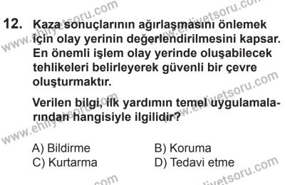 8 Ekim 2016 Tarihli Sürücü Adayları Sınavı M Kitapçığı 2. Oturum 12. Soru