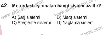 8 Ekim 2016 Tarihli Sürücü Adayları Sınavı M Kitapçığı 2. Oturum 42. Soru