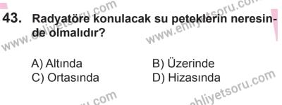 8 Ekim 2016 Tarihli Sürücü Adayları Sınavı M Kitapçığı 2. Oturum 43. Soru