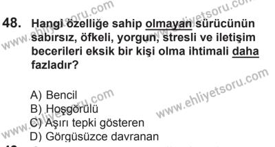 8 Ekim 2016 Tarihli Sürücü Adayları Sınavı M Kitapçığı 2. Oturum 48. Soru