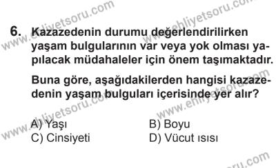 8 Ekim 2016 Tarihli Sürücü Adayları Sınavı N Kitapçığı 1Oturumu 6. Soru