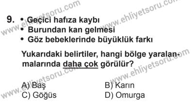 8 Ekim 2016 Tarihli Sürücü Adayları Sınavı N Kitapçığı 1Oturumu 9. Soru