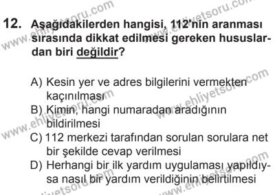 8 Ekim 2016 Tarihli Sürücü Adayları Sınavı N Kitapçığı 2Oturumu 12. Soru