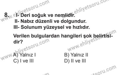 8 Mart 2014 Tarihli Sürücü Adayları Sınavı K Kitapçığı 8. Soru