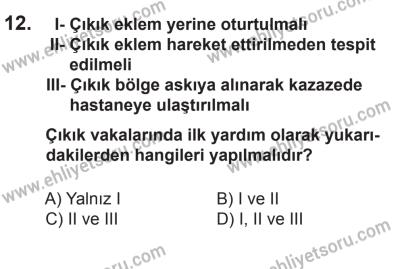 8 Mart 2014 Tarihli Sürücü Adayları Sınavı K Kitapçığı 12. Soru