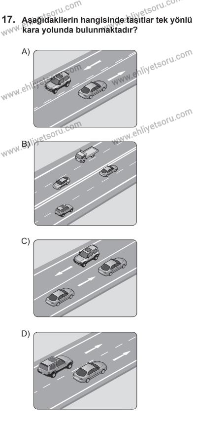 8 Mart 2014 Tarihli Sürücü Adayları Sınavı K Kitapçığı 17. Soru