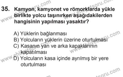 8 Mart 2014 Tarihli Sürücü Adayları Sınavı K Kitapçığı 35. Soru