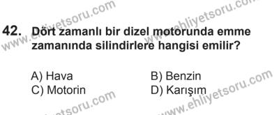 8 Mart 2014 Tarihli Sürücü Adayları Sınavı K Kitapçığı 42. Soru
