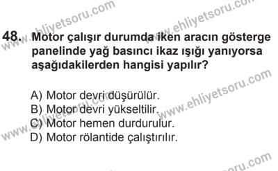 8 Mart 2014 Tarihli Sürücü Adayları Sınavı K Kitapçığı 48. Soru