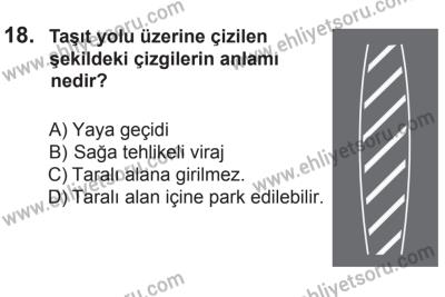 8 Mart 2014 Tarihli Sürücü Adayları Sınavı L Kitapçığı 18. Soru