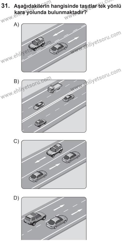 8 Mart 2014 Tarihli Sürücü Adayları Sınavı L Kitapçığı 31. Soru