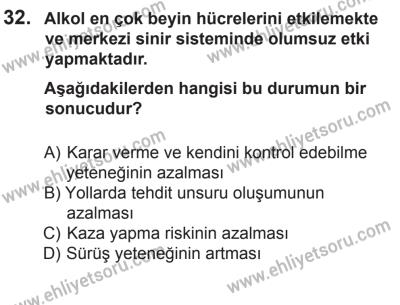 8 Mart 2014 Tarihli Sürücü Adayları Sınavı L Kitapçığı 32. Soru