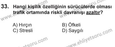 8 Mart 2014 Tarihli Sürücü Adayları Sınavı L Kitapçığı 33. Soru