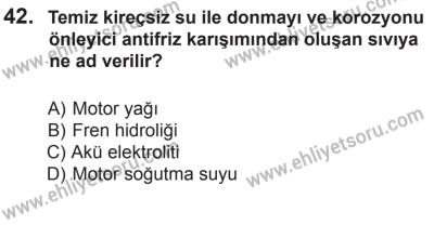 8 Mart 2014 Tarihli Sürücü Adayları Sınavı L Kitapçığı 42. Soru