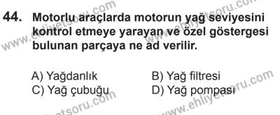8 Mart 2014 Tarihli Sürücü Adayları Sınavı L Kitapçığı 44. Soru