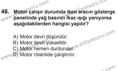 8 Mart 2014 Tarihli Sürücü Adayları Sınavı L Kitapçığı 46. Soru