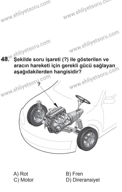 8 Mart 2014 Tarihli Sürücü Adayları Sınavı L Kitapçığı 48. Soru