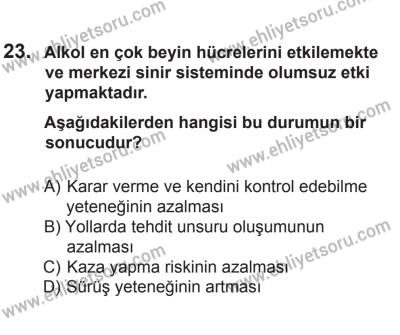 8 Mart 2014 Tarihli Sürücü Adayları Sınavı M Kitapçığı 23. Soru