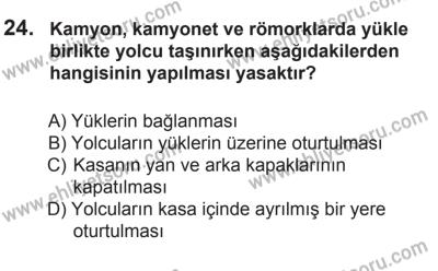 8 Mart 2014 Tarihli Sürücü Adayları Sınavı M Kitapçığı 24. Soru