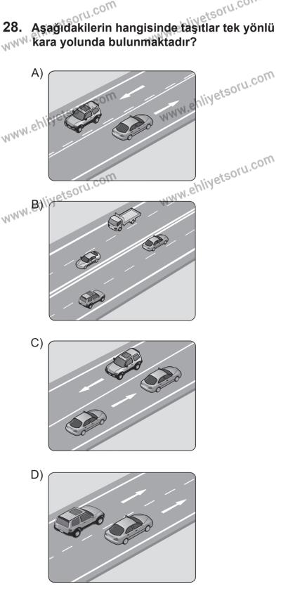8 Mart 2014 Tarihli Sürücü Adayları Sınavı M Kitapçığı 28. Soru