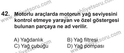 8 Mart 2014 Tarihli Sürücü Adayları Sınavı M Kitapçığı 42. Soru