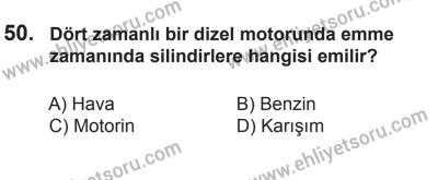 8 Mart 2014 Tarihli Sürücü Adayları Sınavı M Kitapçığı 50. Soru