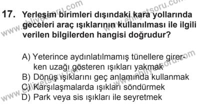 8 Mart 2014 Tarihli Sürücü Adayları Sınavı N Kitapçığı 17. Soru