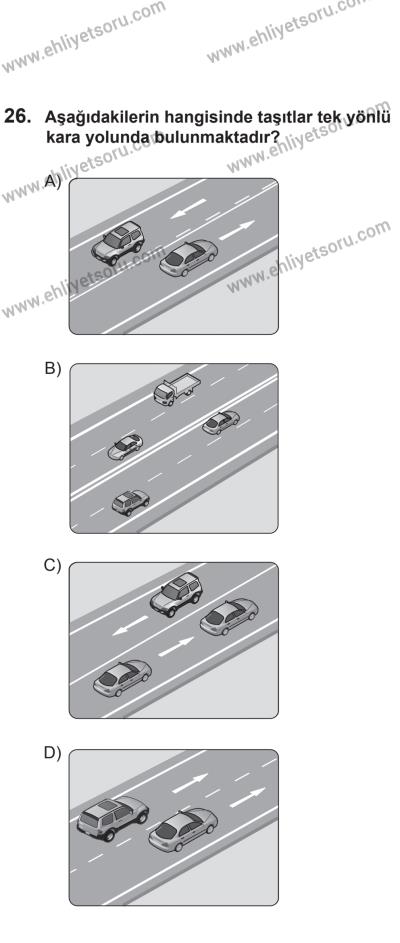 8 Mart 2014 Tarihli Sürücü Adayları Sınavı N Kitapçığı 26. Soru