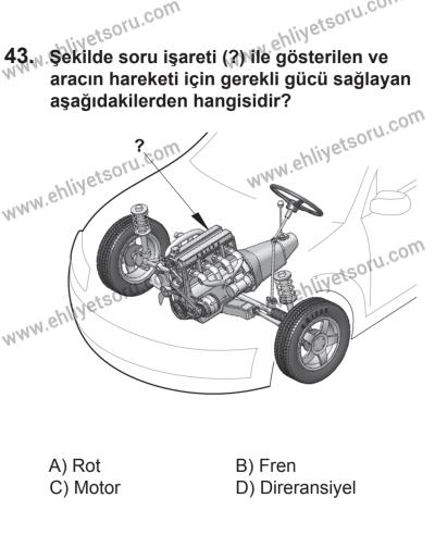 8 Mart 2014 Tarihli Sürücü Adayları Sınavı N Kitapçığı 43. Soru