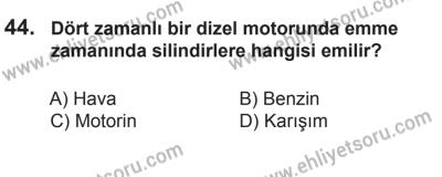 8 Mart 2014 Tarihli Sürücü Adayları Sınavı N Kitapçığı 44. Soru