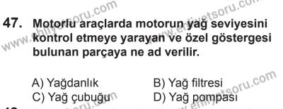 8 Mart 2014 Tarihli Sürücü Adayları Sınavı N Kitapçığı 47. Soru
