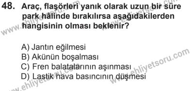 8 Mart 2014 Tarihli Sürücü Adayları Sınavı N Kitapçığı 48. Soru